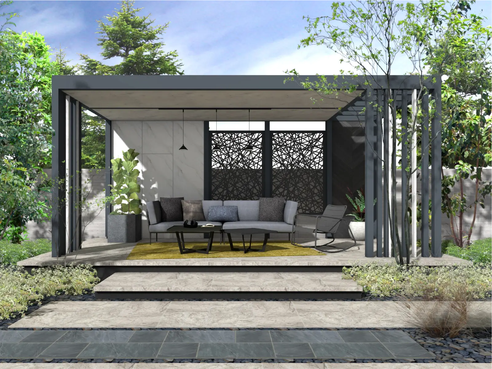 離れとしてくつろげるテラス空間