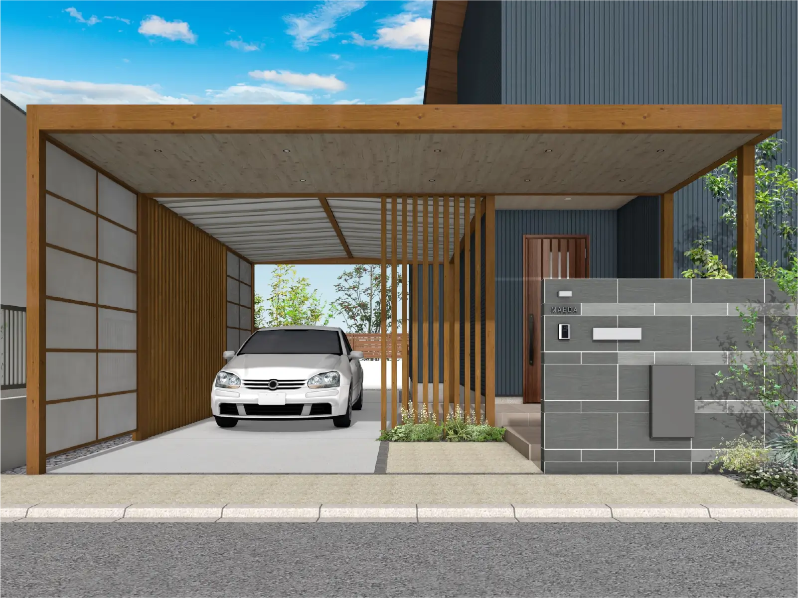 木目調のカラーを使用し統一感のある和風デザイン