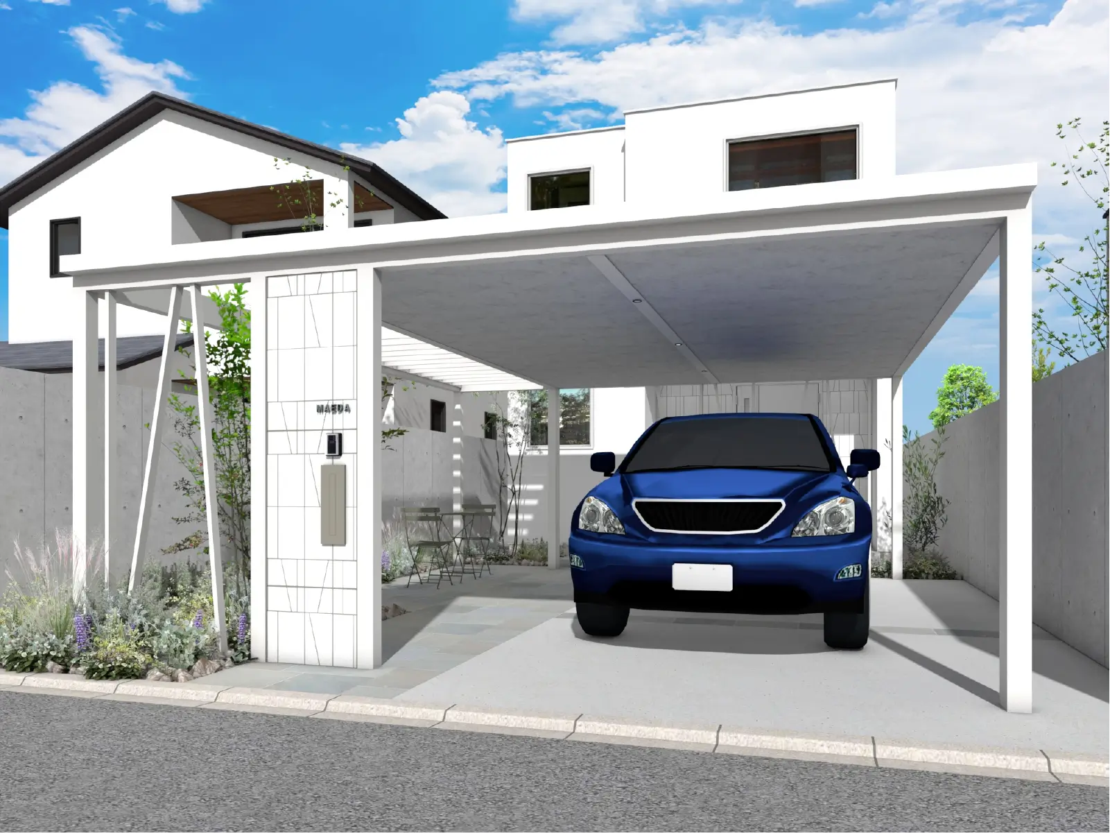 白を基調とした爽やかなエクステリア