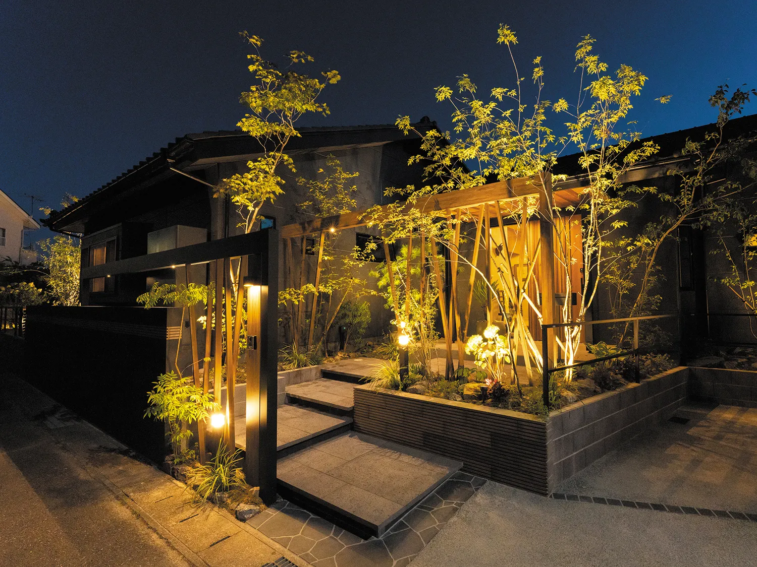 斜めデザインがおしゃれなファサードデザイン