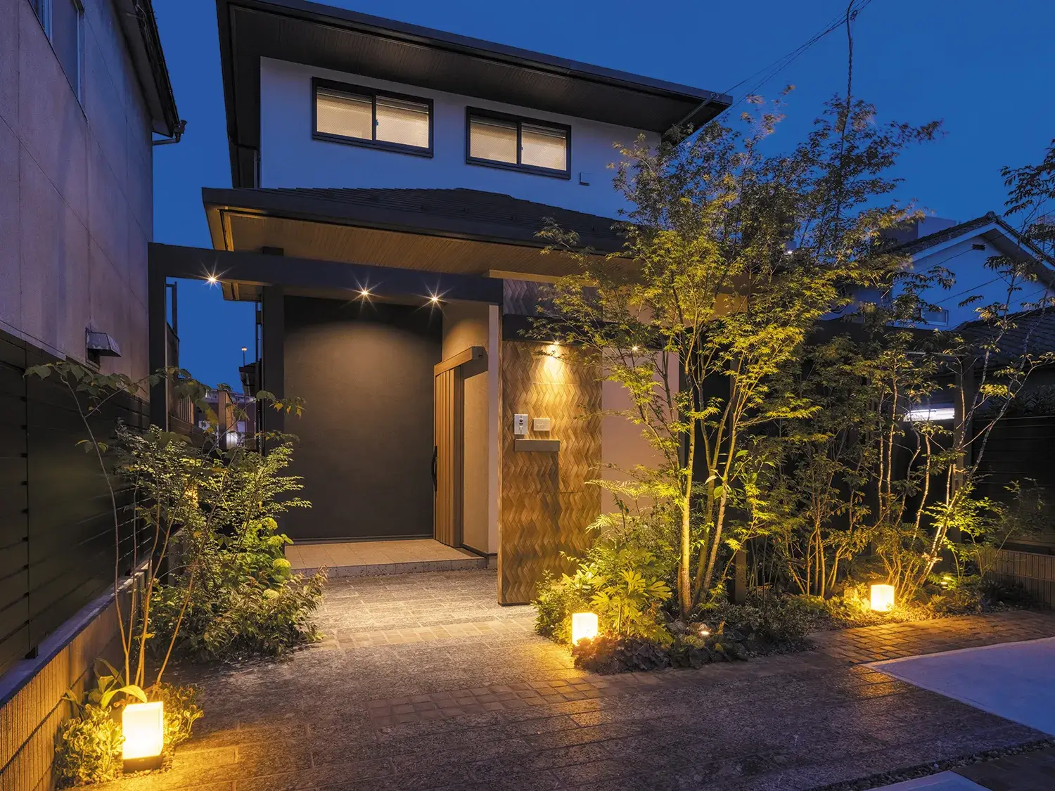 落ち着きある佇まい、和風デザインの家の顔