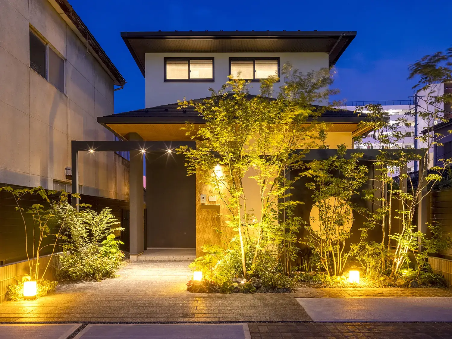 落ち着きある佇まい、和風デザインの家の顔